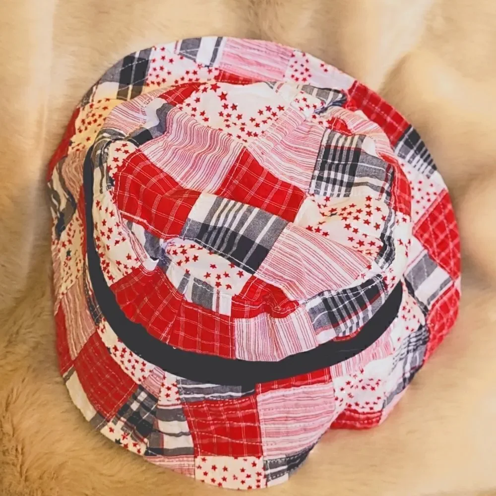 JANIE AND JACK PATRIOTIC BUCKET HAT, SIZE 2T-3T